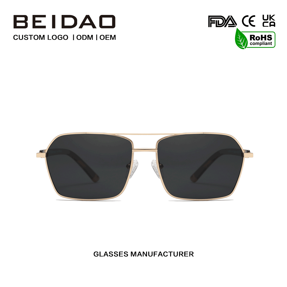 Classic Retro Aluminum Alloy UV400 Lens နေကာမျက်မှန်များ
