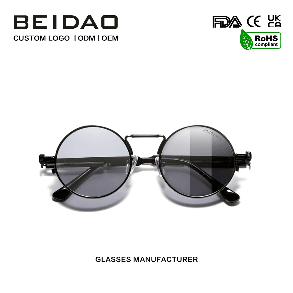 ဒီဇိုင်နာ အရောင်ပြောင်း Polarized Vintage Metal နေကာမျက်မှန်