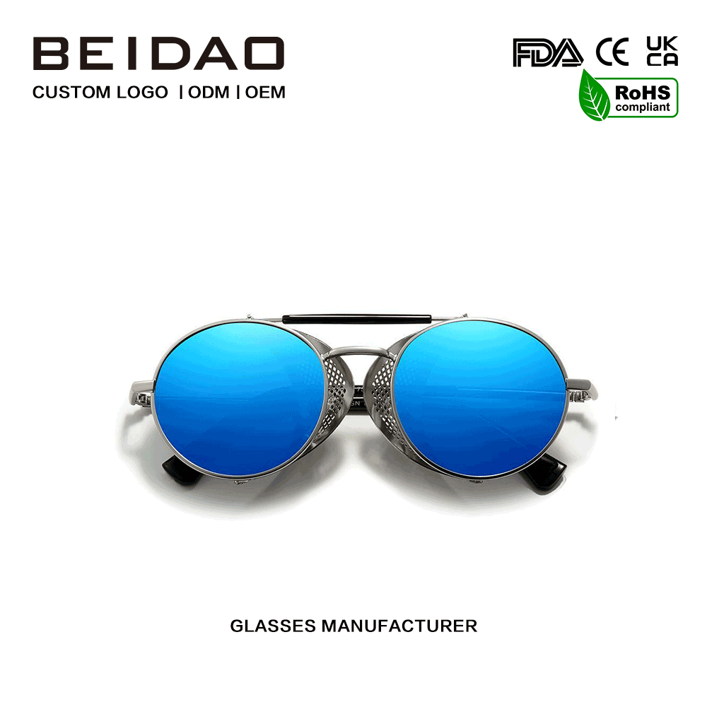 ဒီဇိုင်နာ Round Alloy Frame ဖက်ရှင်မျက်မှန်