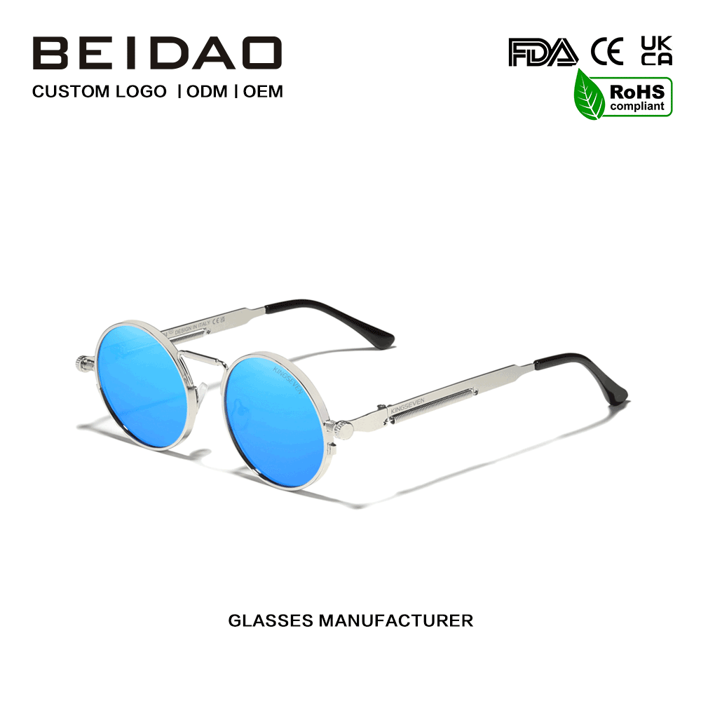 Designer UV400 ကာကွယ်မှု Polarized Metal Frame နေကာမျက်မှန်