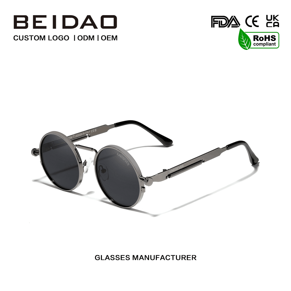ဒီဇိုင်းပညာရှင် UV400 ကာကွယ်မှု Polarized Vintage Metal နေကာမျက်မှန်