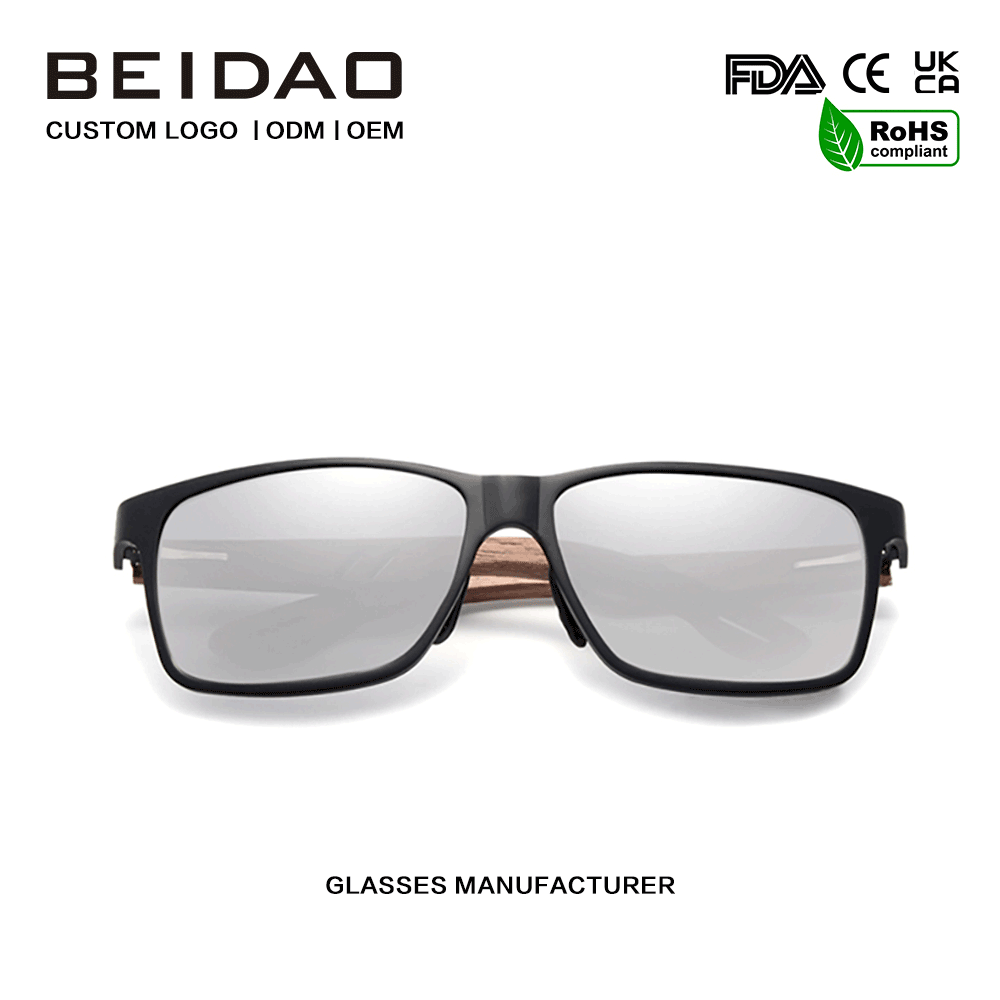 Designer Wooden Handmade Polarized TR90 နေကာမျက်မှန်