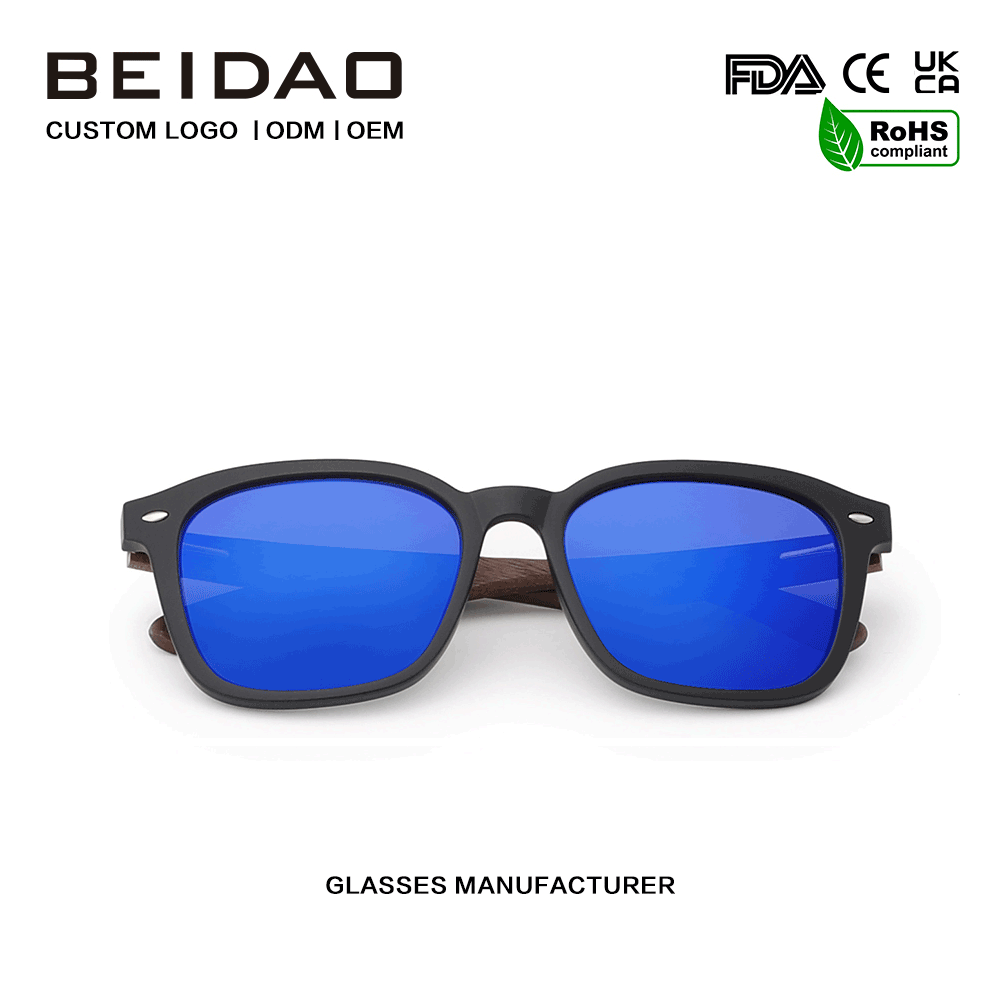 ဖက်ရှင် Retro Handmade UV400 TR90 Frame Polarized နေကာမျက်မှန်