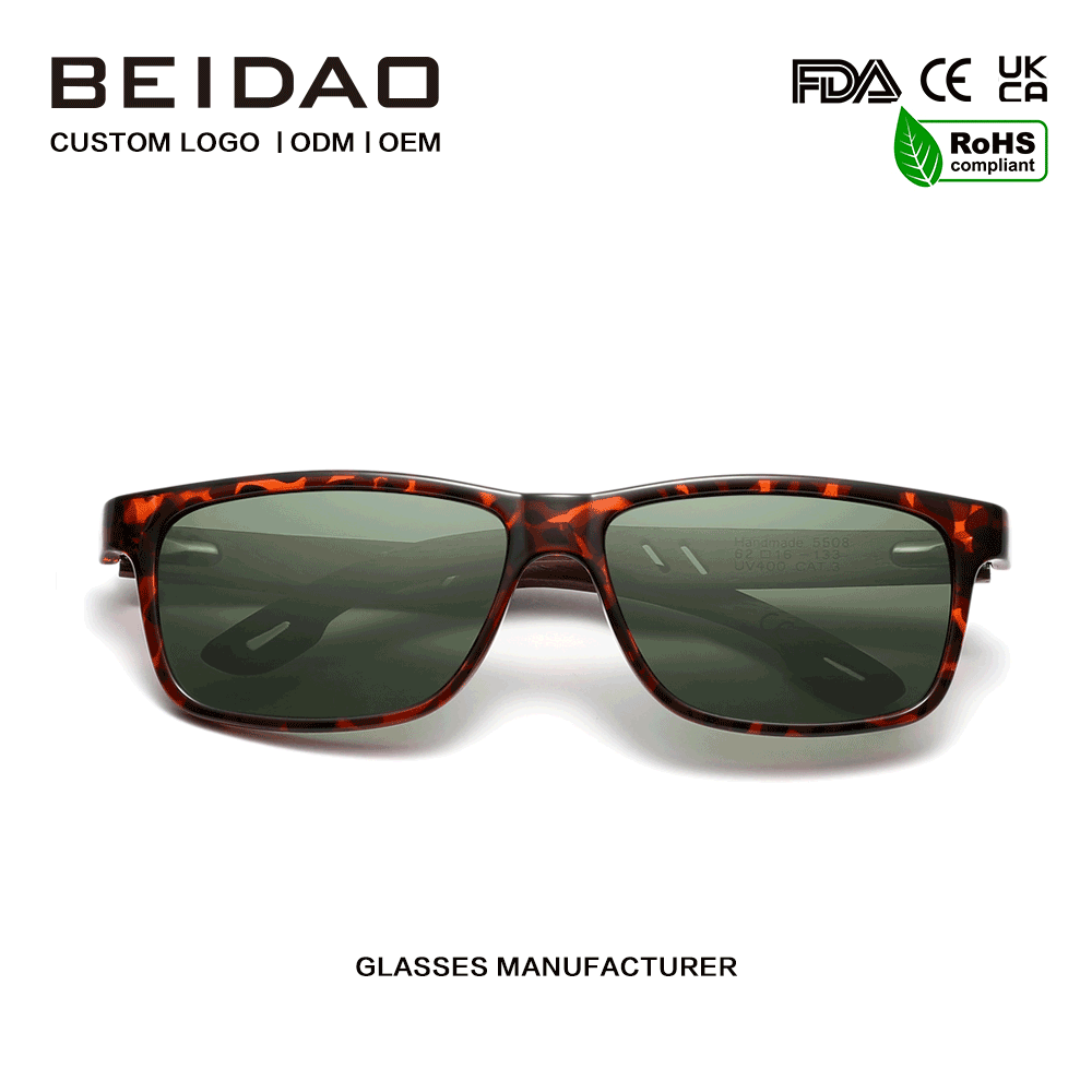 Unisex Walnut TR90 Frame Polarized နေကာမျက်မှန်များအတွက် မောင်းနှင်ခြင်း။