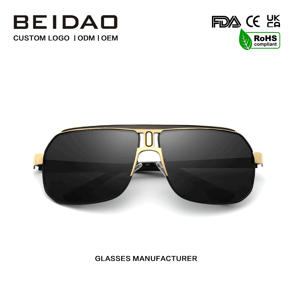 ခေတ်မီ Big Alloy Frame UV400 ကာကွယ်သည့် နေကာမျက်မှန်များ