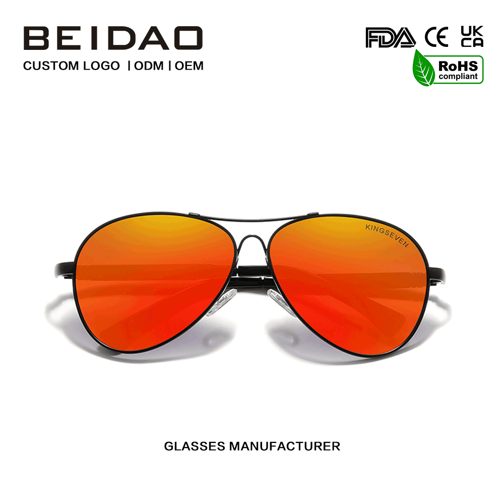 ခေတ်မီ Polarized Red Lens Alloy Frame မောင်းနှင်သည့် နေကာမျက်မှန်များ