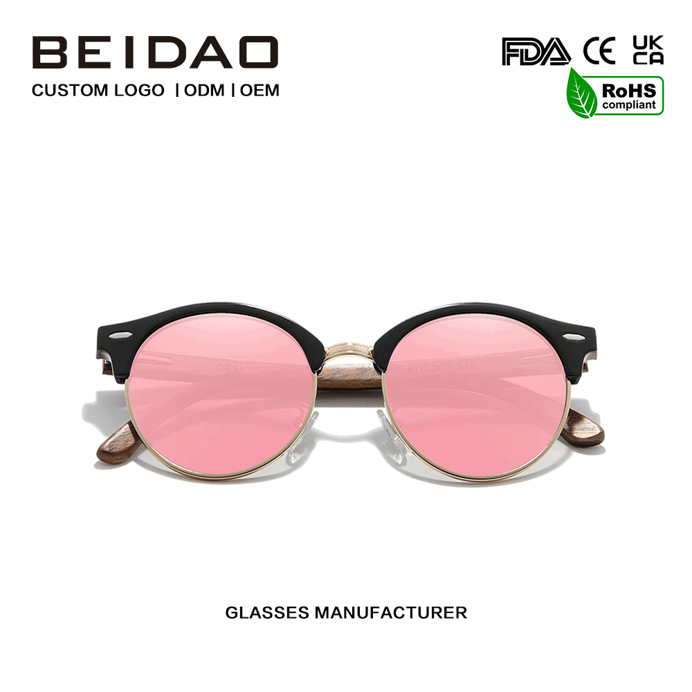 ခေတ်မီ Walnut Wooden UV400 Protection နေကာမျက်မှန်များ မောင်းနှင်ခြင်း။