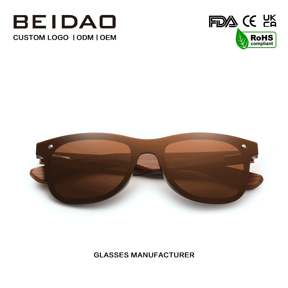 သဘာဝမူလ Bubinga Wood Polarized နေကာမျက်မှန်