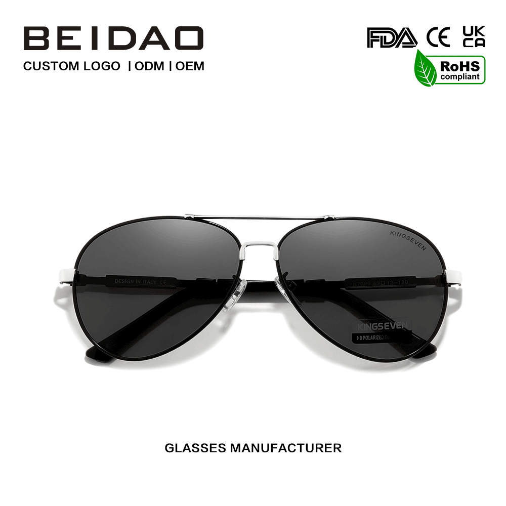 ပိုလီကာဗွန်နိတ်မှန်ဘီလူးများဖြင့် Polarized အလူမီနီယမ်အပြည့်နေကာမျက်မှန်