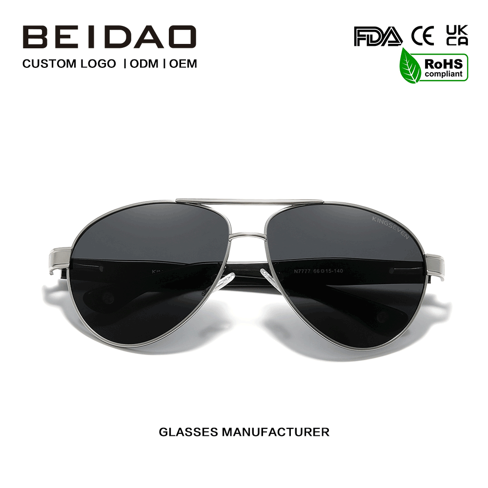 Polarized UV400 ကာကွယ်မှု Stainless Wire-Core Temples နေကာမျက်မှန်