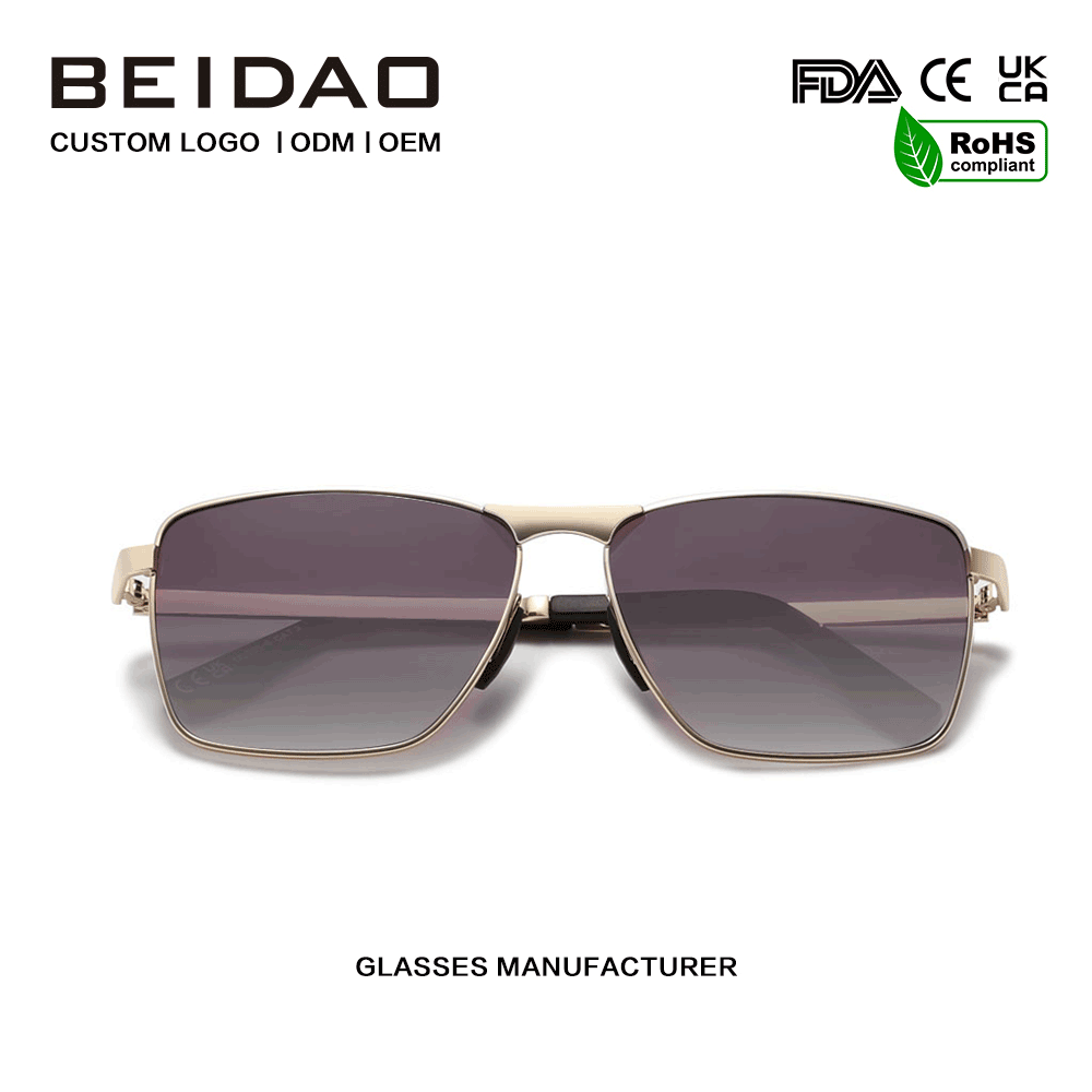 ခေတ်ဟောင်း Gradient Rectangular UV400 ကာကွယ်သည့် နေကာမျက်မှန်များ