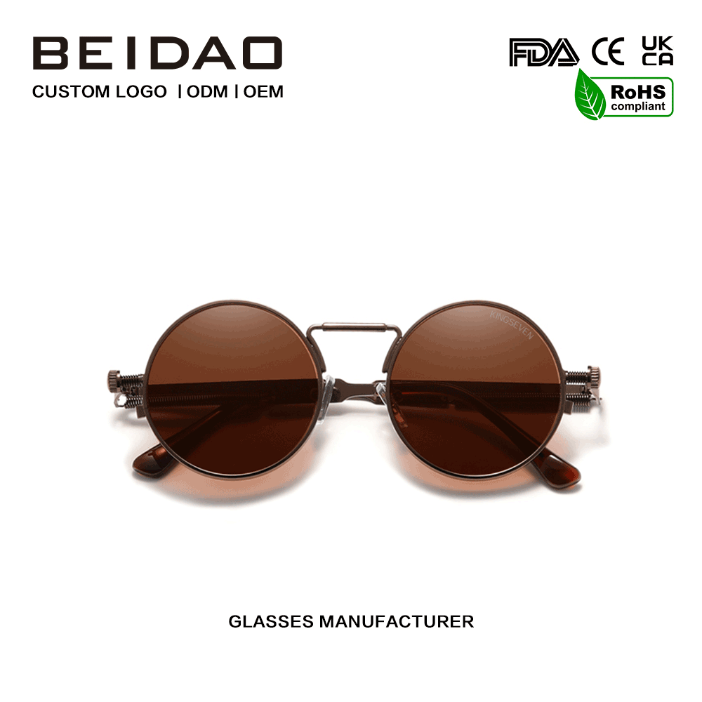 အမျိုးသားများအတွက် ခေတ်ဟောင်း Steampunk Polarized ခေတ်ဟောင်းသတ္တုနေကာမျက်မှန်များ