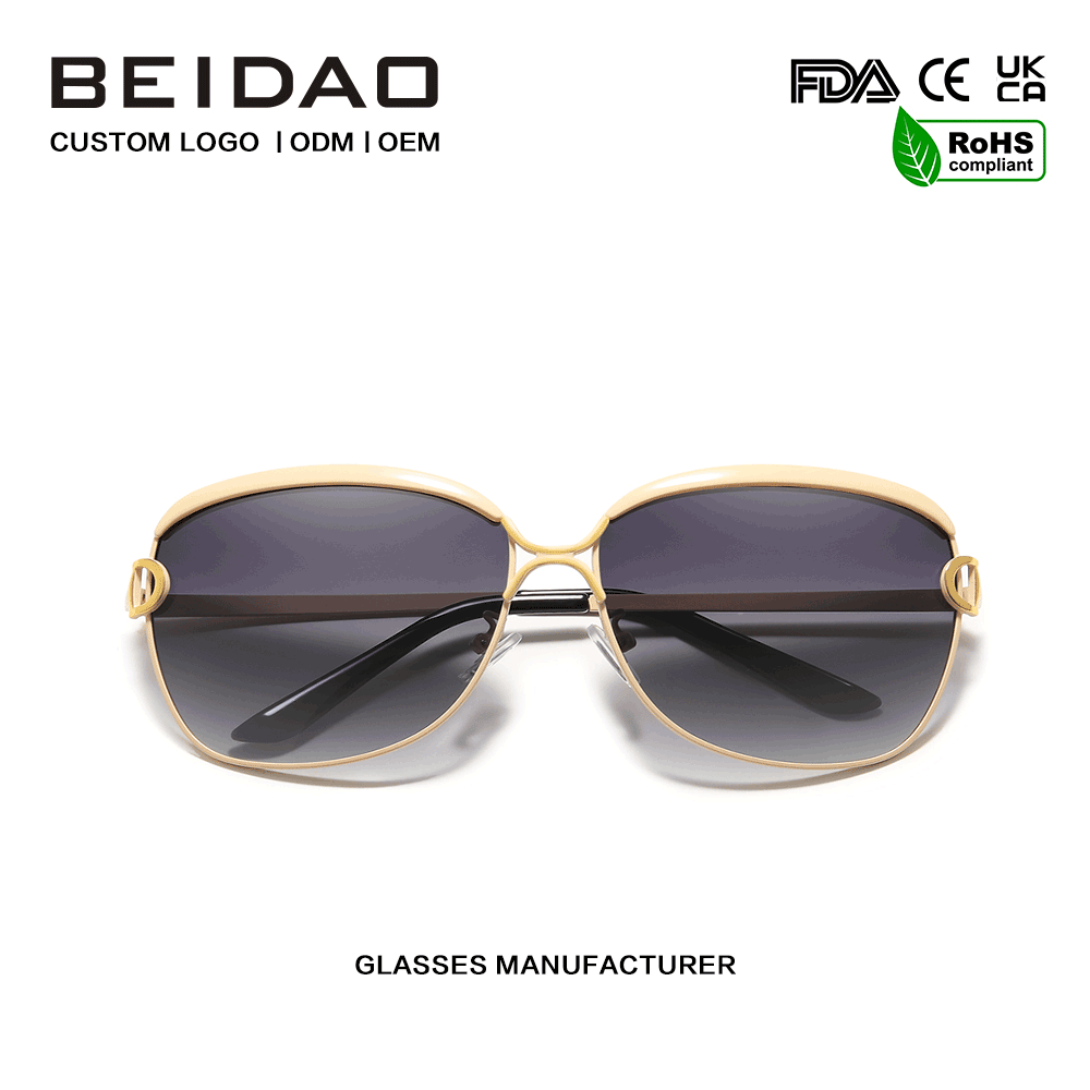 အမျိုးသမီး Retro အကြီးစား Polarized Gradient နေကာမျက်မှန်